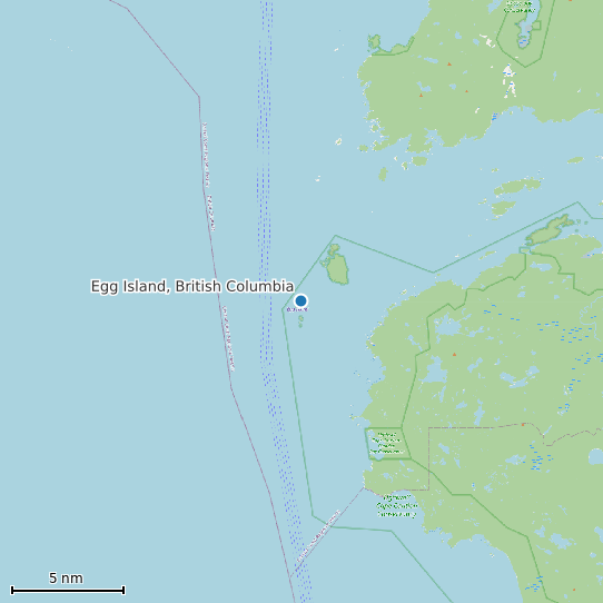 Map of Egg Island, British Columbia Tide Prediction Station