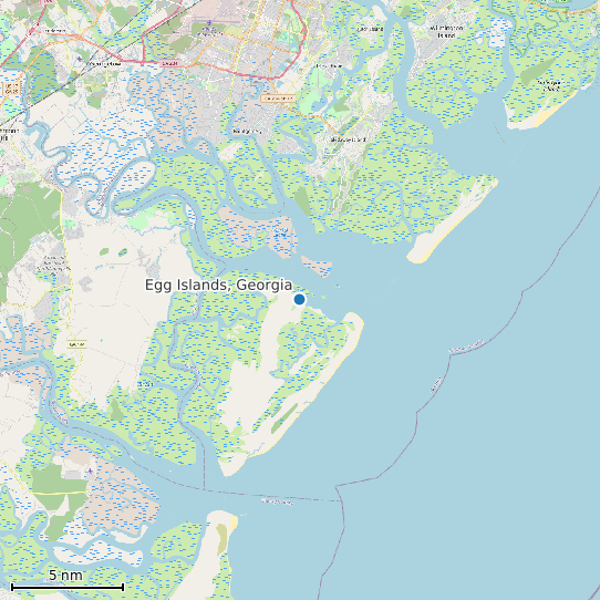 Map of Egg Islands, Georgia Tide Prediction Station