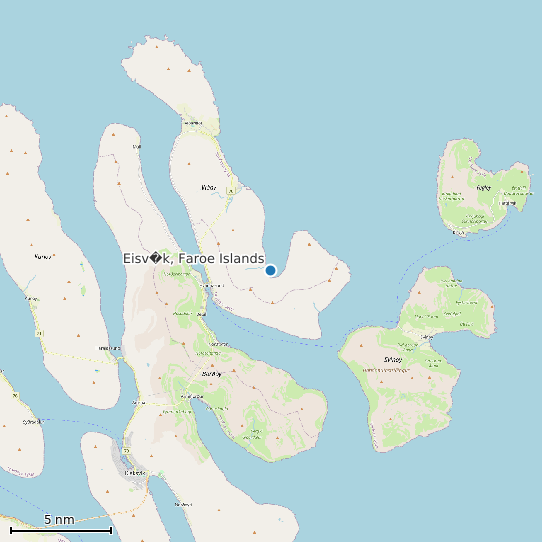 Map of Eisv�k, Faroe Islands Tide Prediction Station