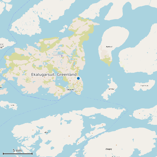 Map of Ekalugarsuit, Greenland Tide Prediction Station