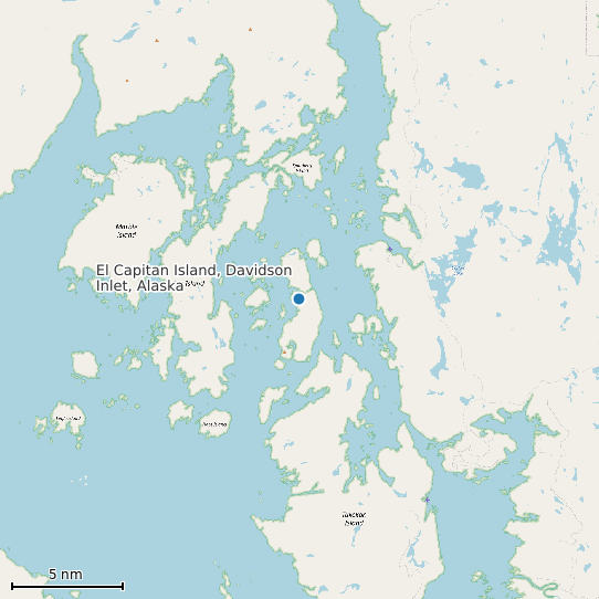 Map of El Capitan Island, Davidson Inlet, Alaska Tide Prediction Station