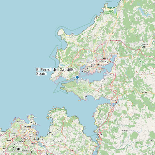Map of El Ferrol del Caudillo, Spain Tide Prediction Station