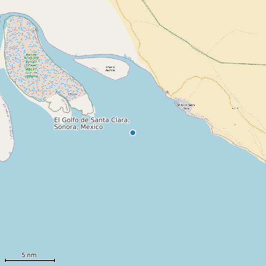 Map of El Golfo de Santa Clara, Sonora, Mexico Tide Prediction Station