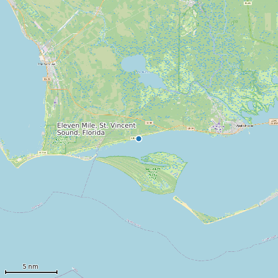 Map of Eleven Mile, St. Vincent Sound, Florida Tide Prediction Station