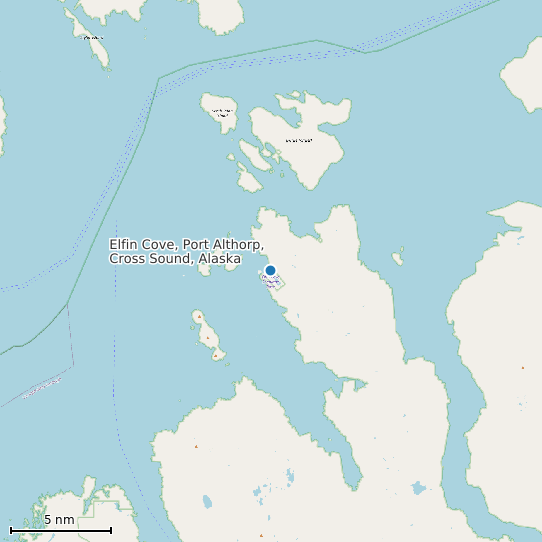 Map of Elfin Cove, Port Althorp, Cross Sound, Alaska Tide Prediction Station