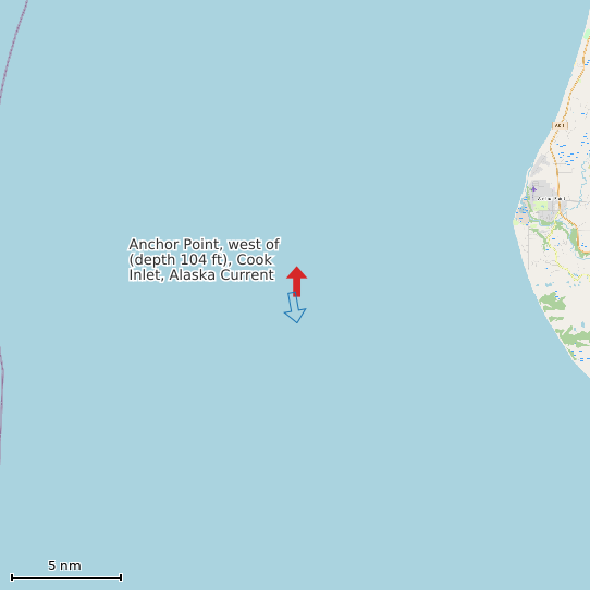 Map of Anchor Point, west of (depth 104 ft), Cook Inlet, Alaska Current Prediction Station