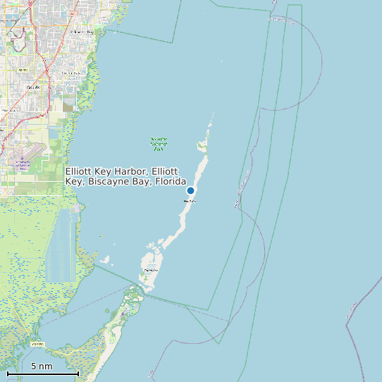 Map of Elliott Key Harbor, Elliott Key, Biscayne Bay, Florida Tide Prediction Station