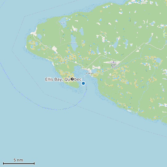 Map of Ellis Bay, Qu�bec Tide Prediction Station