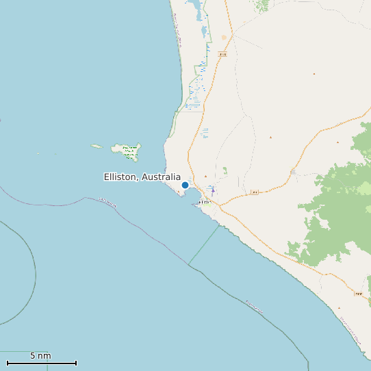Map of Elliston, Australia Tide Prediction Station