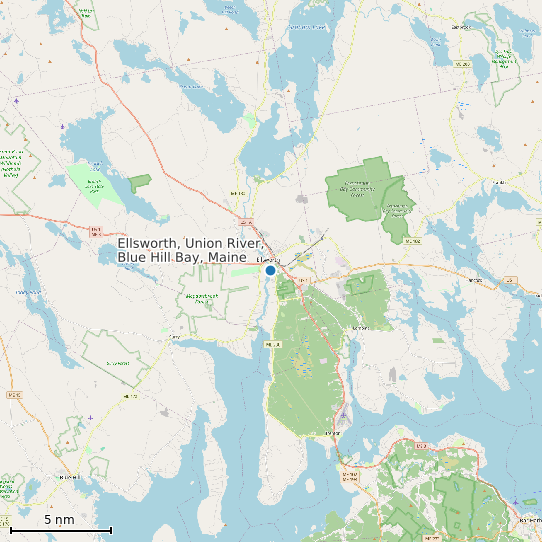Map of Ellsworth, Union River, Blue Hill Bay, Maine Tide Prediction Station