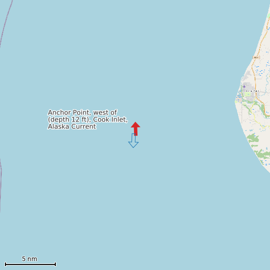 Map of Anchor Point, west of (depth 12 ft), Cook Inlet, Alaska Current Prediction Station