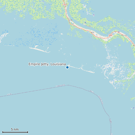 Map of Empire Jetty, Louisiana Tide Prediction Station