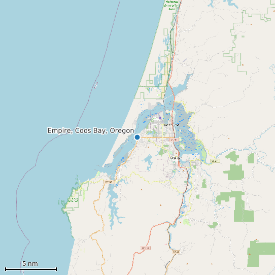 Map of Empire, Coos Bay, Oregon Tide Prediction Station