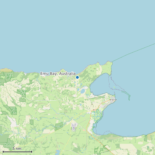 Map of Emu Bay, Australia Tide Prediction Station