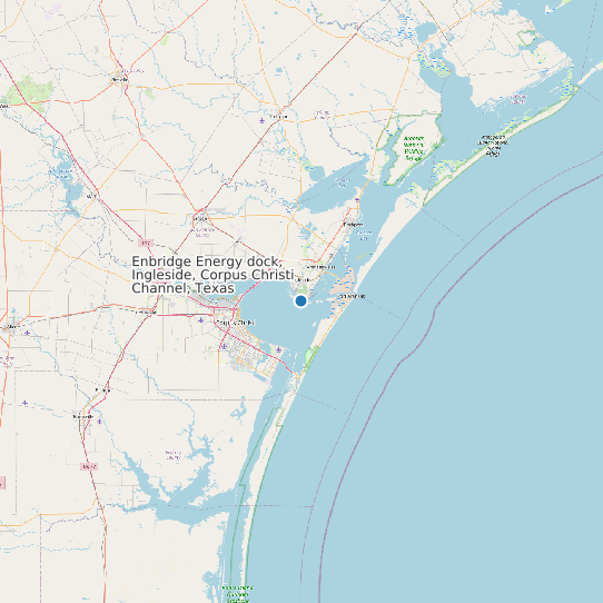 Map of Enbridge Energy dock, Ingleside, Corpus Christi Channel, Texas Tide Prediction Station