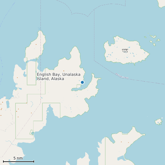 Map of English Bay, Unalaska Island, Alaska Tide Prediction Station