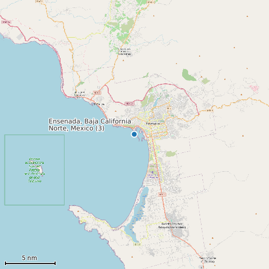 Map of Ensenada, Baja California Norte, Mexico (3) Tide Prediction Station