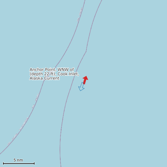 Map of Anchor Point, WNW of (depth 22 ft), Cook Inlet, Alaska Current Prediction Station
