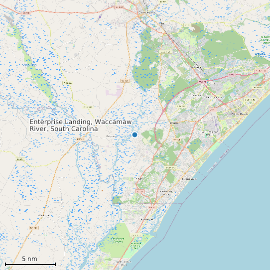Map of Enterprise Landing, Waccamaw River, South Carolina Tide Prediction Station