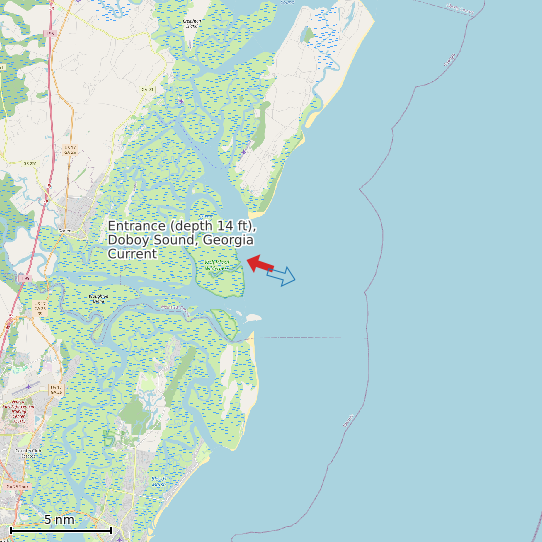 Map of Entrance (depth 14 ft), Doboy Sound, Georgia Current Prediction Station
