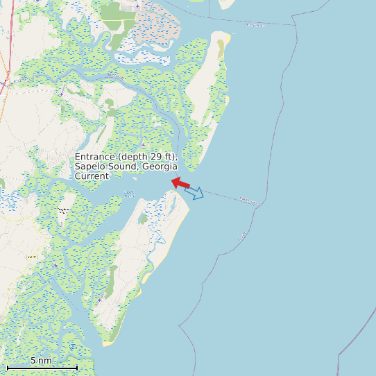 Map of Entrance (depth 29 ft), Sapelo Sound, Georgia Current Prediction Station