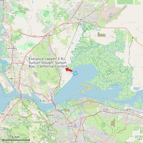 Map of Entrance (depth 3 ft), Suisun Slough, Suisun Bay, California Current Prediction Station
