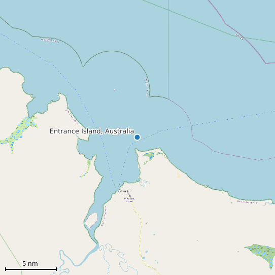Map of Entrance Island, Australia Tide Prediction Station