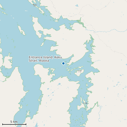 Map of Entrance Island, Keku Strait, Alaska Tide Prediction Station