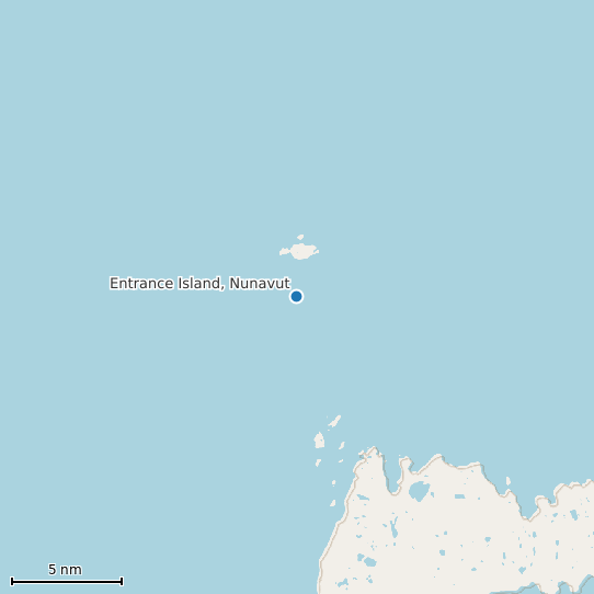 Map of Entrance Island, Nunavut Tide Prediction Station