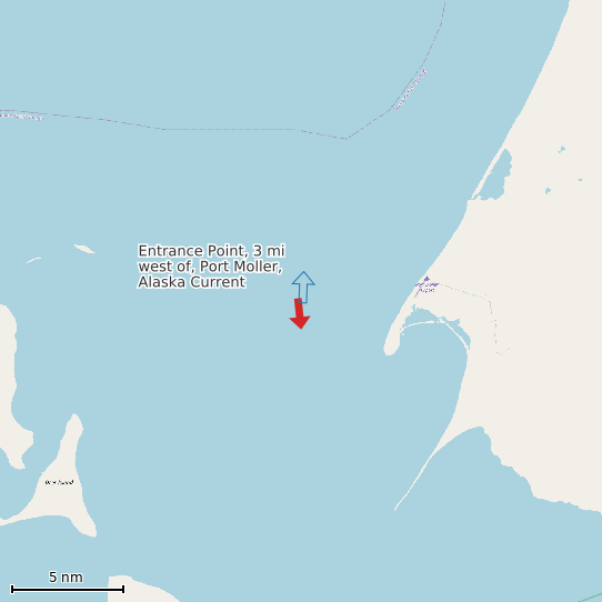 Map of Entrance Point, 3 mi west of, Port Moller, Alaska Current Prediction Station