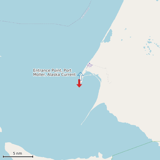 Map of Entrance Point, Port Moller, Alaska Current Prediction Station