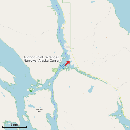 Map of Anchor Point, Wrangell Narrows, Alaska Current Prediction Station