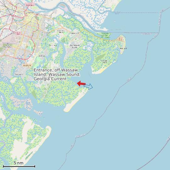 Map of Entrance, off Wassaw Island, Wassaw Sound, Georgia Current Prediction Station
