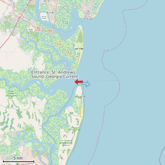 Map of Entrance, St. Andrews Sound, Georgia Current Prediction Station