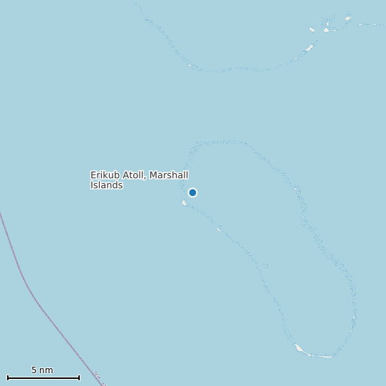 Map of Erikub Atoll, Marshall Islands Tide Prediction Station