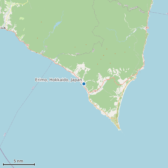 Map of Erimo, Hokkaido, Japan Tide Prediction Station