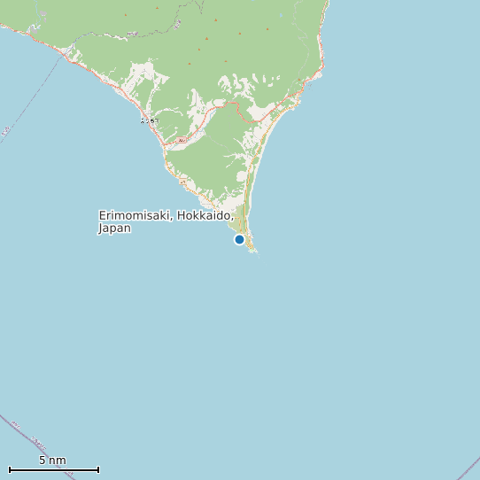 Map of Erimomisaki, Hokkaido, Japan Tide Prediction Station