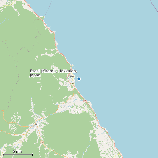Map of Esasi (Kitami), Hokkaido, Japan Tide Prediction Station
