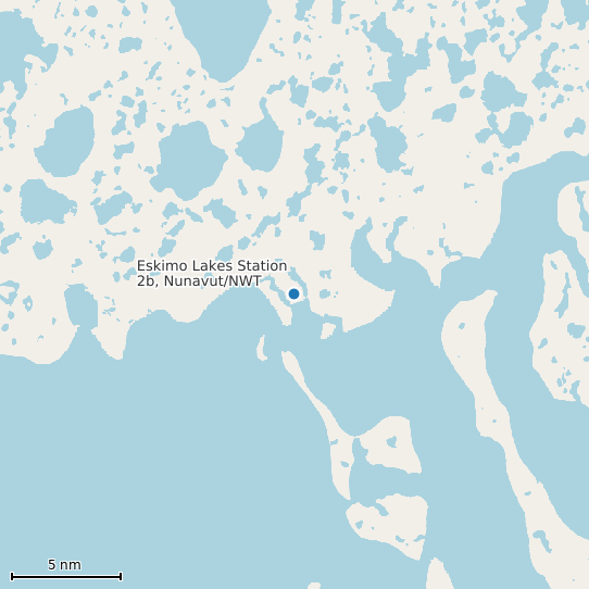 Map of Eskimo Lakes Station 2b, Nunavut/NWT Tide Prediction Station