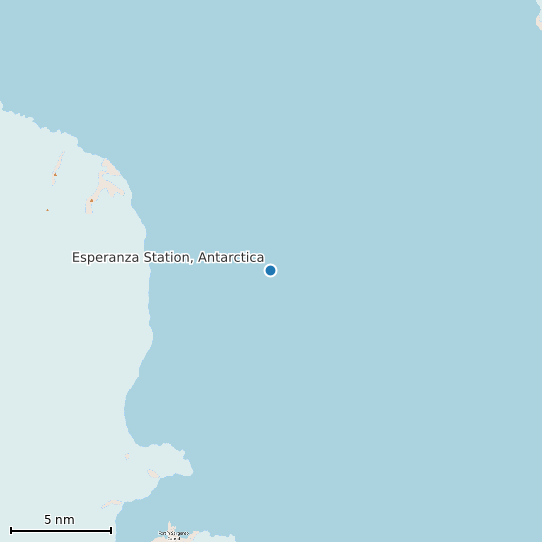 Map of Esperanza Station, Antarctica Tide Prediction Station