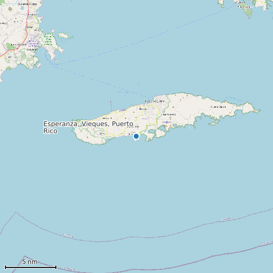 Map of Esperanza, Vieques, Puerto Rico Tide Prediction Station