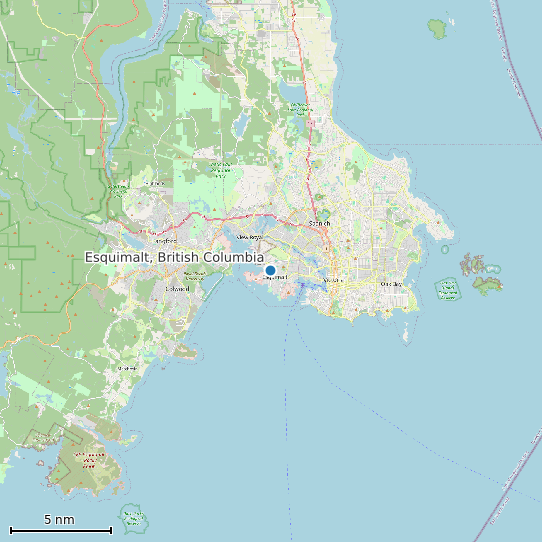 Map of Esquimalt, British Columbia Tide Prediction Station