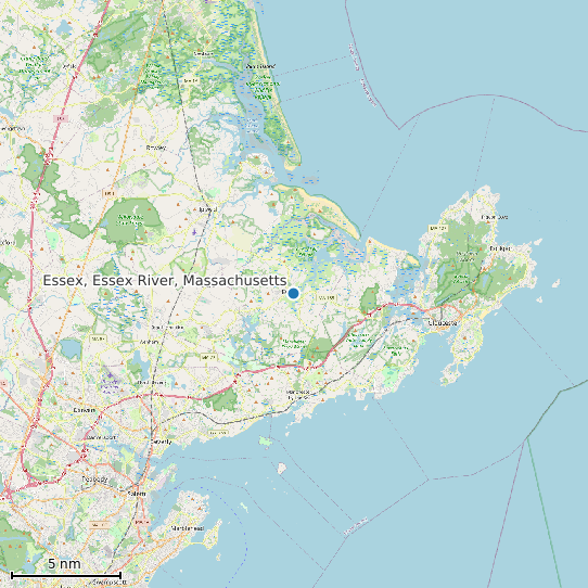 Map of Essex, Essex River, Massachusetts Tide Prediction Station