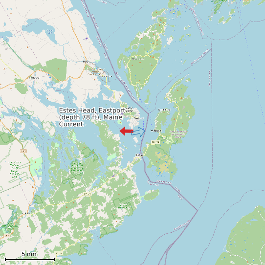 Map of Estes Head, Eastport (depth 78 ft), Maine Current Prediction Station