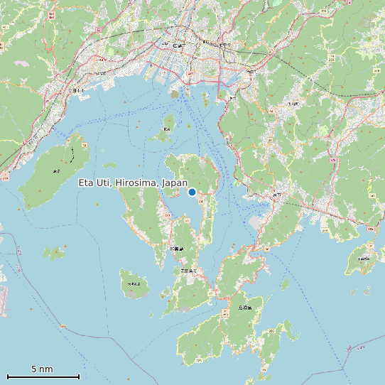 Map of Eta Uti, Hirosima, Japan Tide Prediction Station