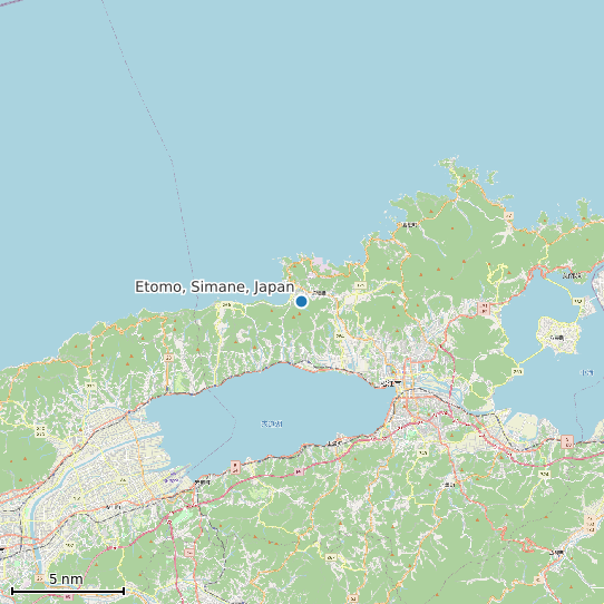 Map of Etomo, Simane, Japan Tide Prediction Station