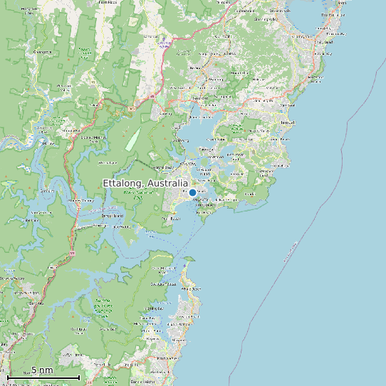 Map of Ettalong, Australia Tide Prediction Station