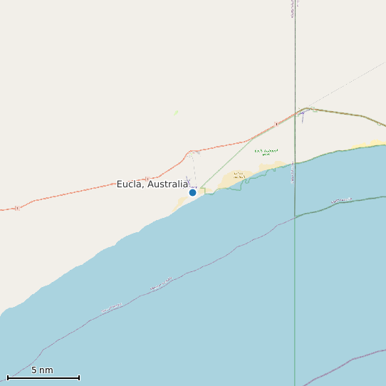 Map of Eucla, Australia Tide Prediction Station