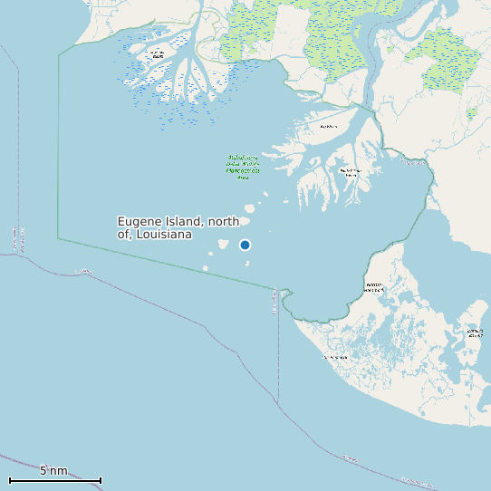 Map of Eugene Island, north of, Louisiana Tide Prediction Station