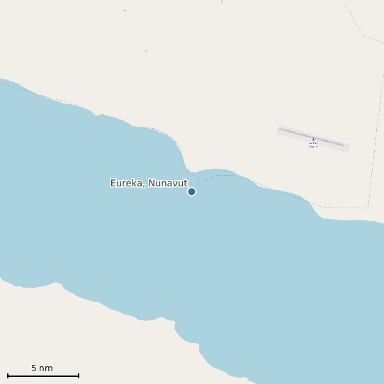 Map of Eureka, Nunavut Tide Prediction Station
